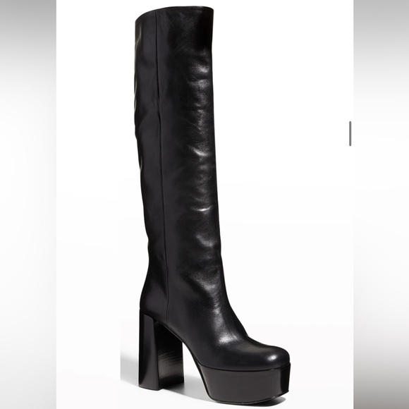 Prada Shoes - Prada Black Leather Platform Knee High Boots $1820